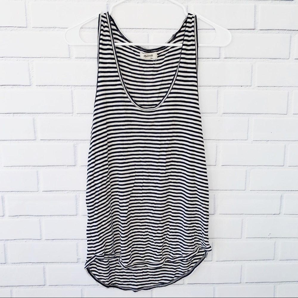 Made well Black & White Striped Tank Top